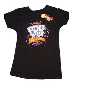 Kellogg's Pop-Tarts Strawberry Graphic Tee Black Kids Size Medium NWT